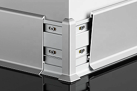 Алюминиевый напольный плинтус Русский профиль, SSZ-60мм анодированный, серебро матовое, в компл с крепежом (5шт) 60х11х2500 мм, 1 м.п.